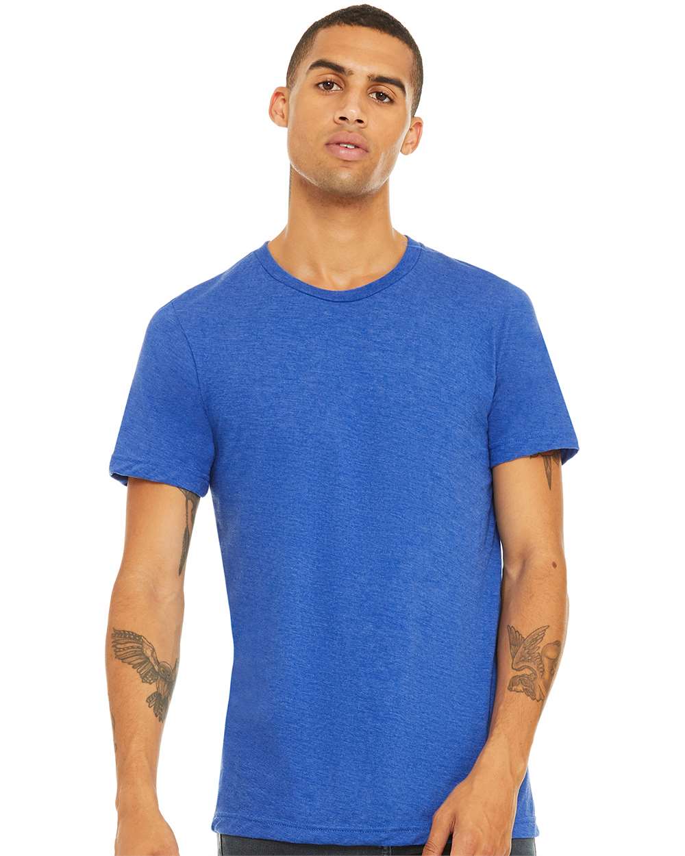 BELLA+CANVAS Men’s Triblend Crewneck Short Sleeve T-Shirt for Summer Wear, Casual Style & Lightweight Everyday Tee
