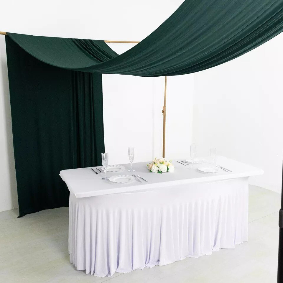 18 ft HUNTER GREEN 4-Way Stretch Spandex Divider Backdrop