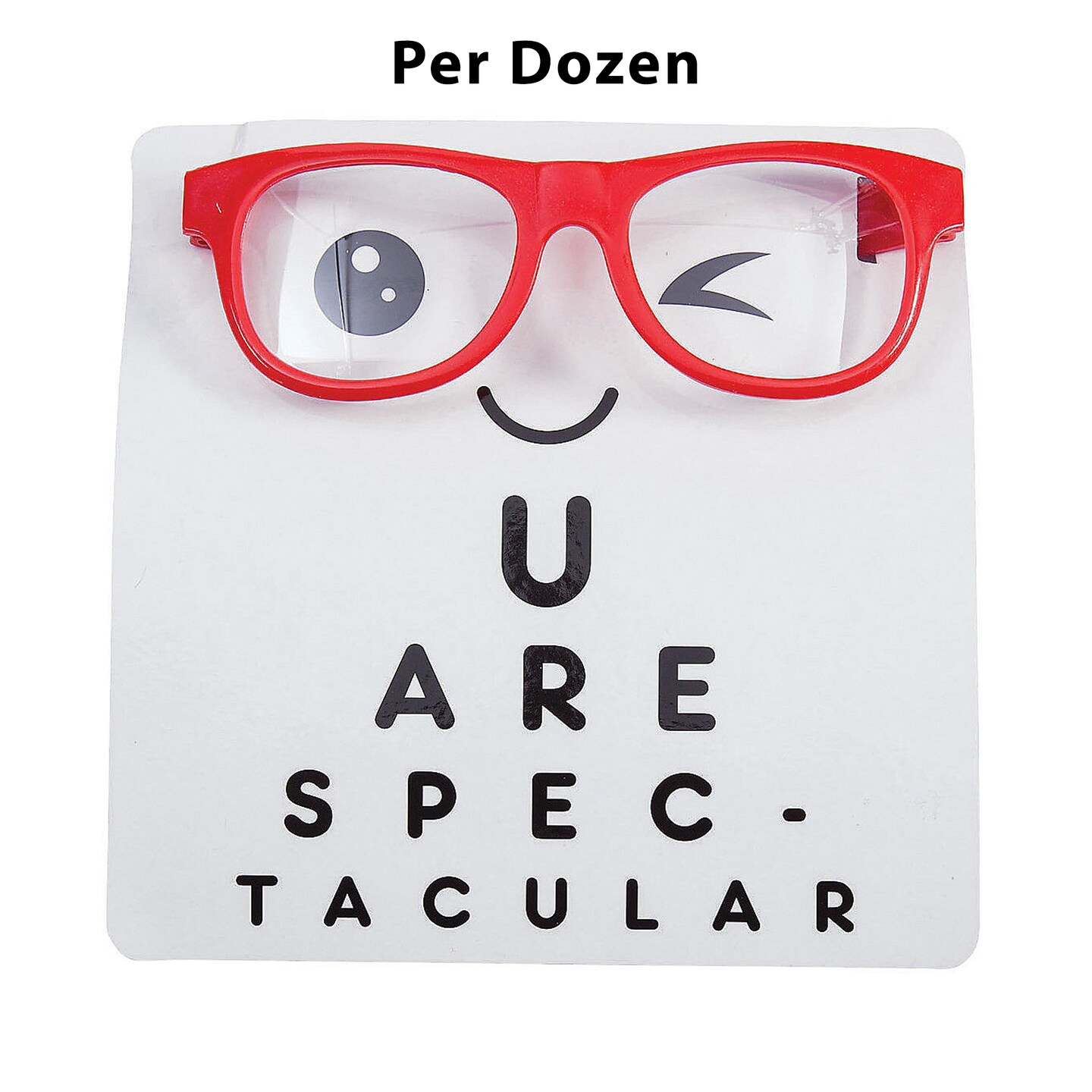 Nerdy Clear Lens Glasses Valentine Exchanges with Card for 12