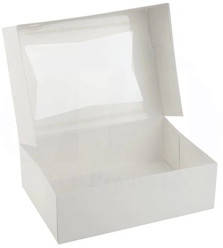 8&#x22; x 5 3/4&#x22; x 2 1/2&#x22; H White Bakery Treat Boxes with Window Pastry Boxes for Cakes, Cookies and Desserts