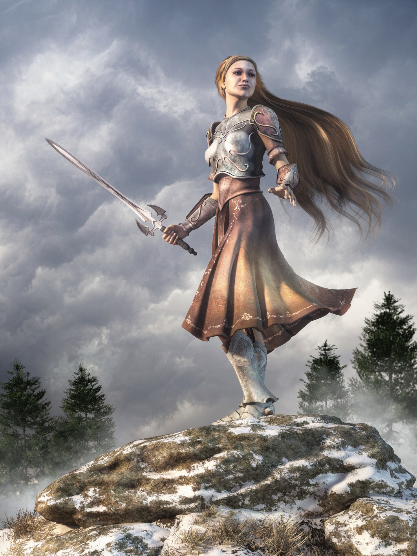 Warrior Woman in Armor - Print - Fantasy Themed Wall Art | MakerPlace by  Michaels, image size:810x1080