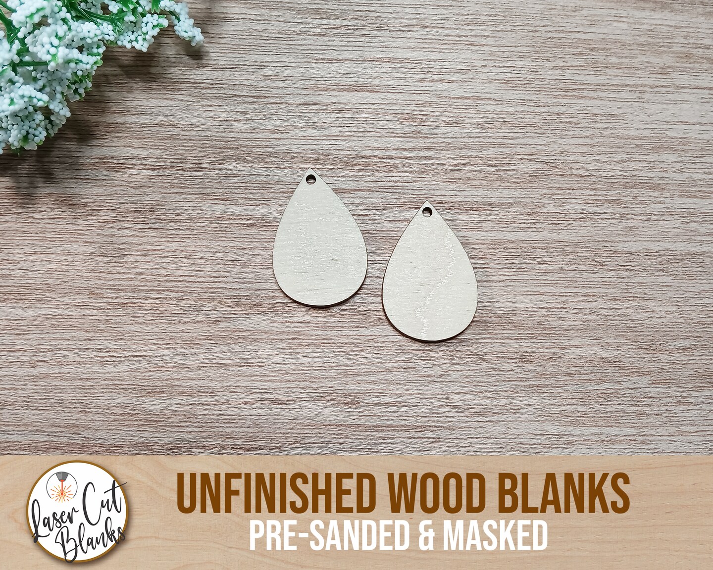 Teardrop Unfinished Wood Earring Blank, Teardrop Earring Blanks, Laser Cut Earring  Blank, Wood Earring Blank