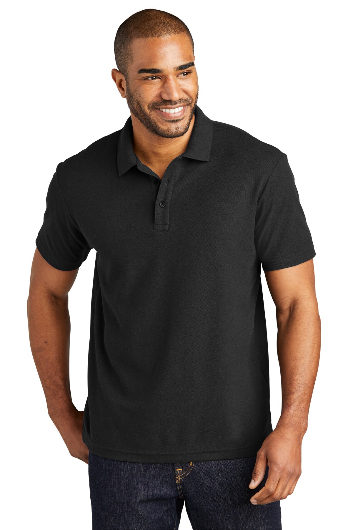 Port Authority&#xAE; Blend Pique Polo Collared Short Sleeve T-Shirt