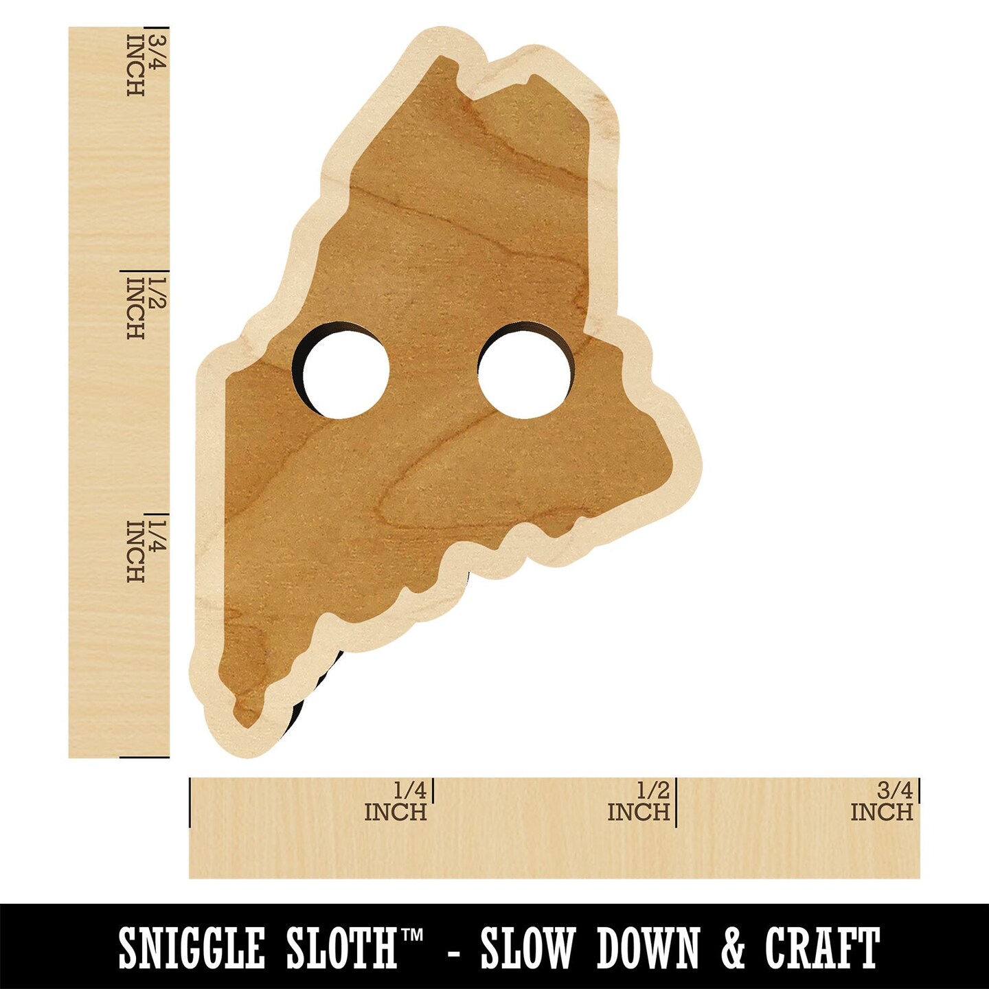 Maine State Silhouette Wood Buttons for Sewing Knitting Crochet DIY Craft