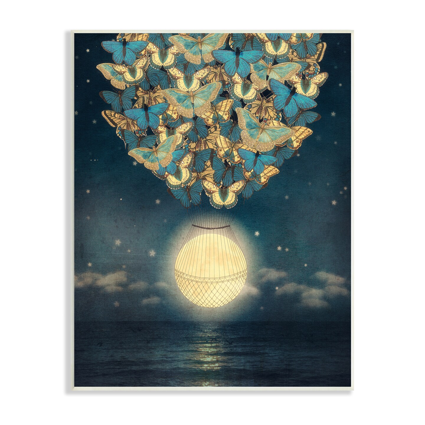 Stupell Industries Lunar Butterfly Hot Air Balloon Wall Plaque Art