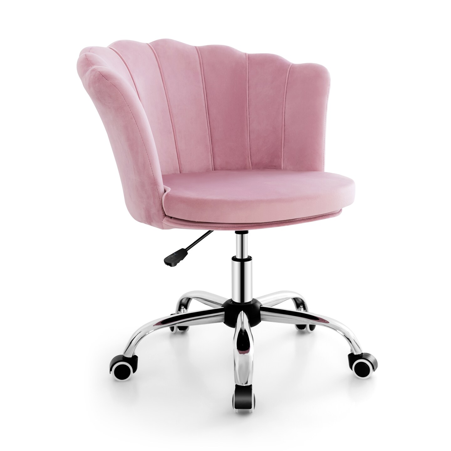 Adjustable Velvet Arm Chair with Wheels