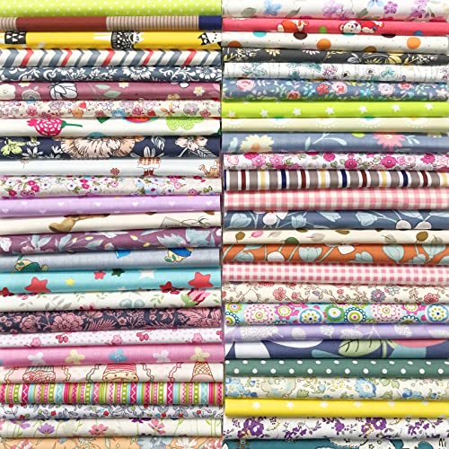 25 Piece Quilting Fabric, Misscrafts 8&#x22; x 8&#x22; (20cm x 20cm) Cotton Craft Fabric Bundle Patchwork Pre-Cut Quilt Squares for DIY Sewing Scrapbooking Quilting Dot Pattern