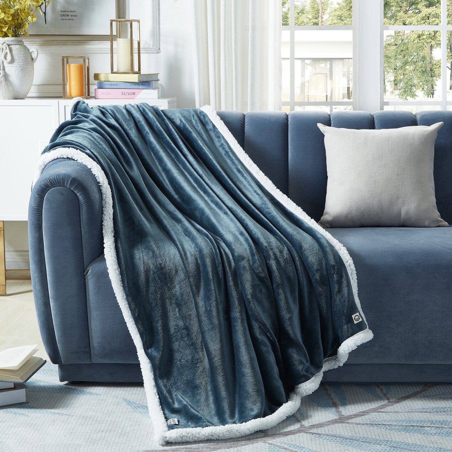 Orville Flannel Reversible Sherpa Throw, 50&#x22;x60&#x22;