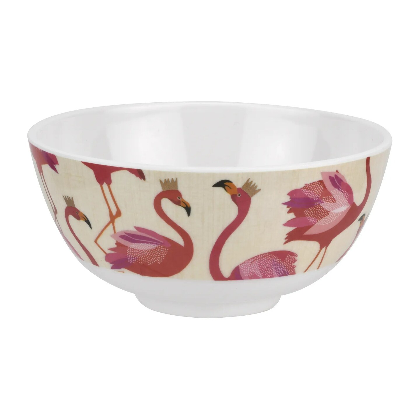 Portmeirion Sara Miller London Flamingo Melamine Bowls, Set of 4, 6 Inch