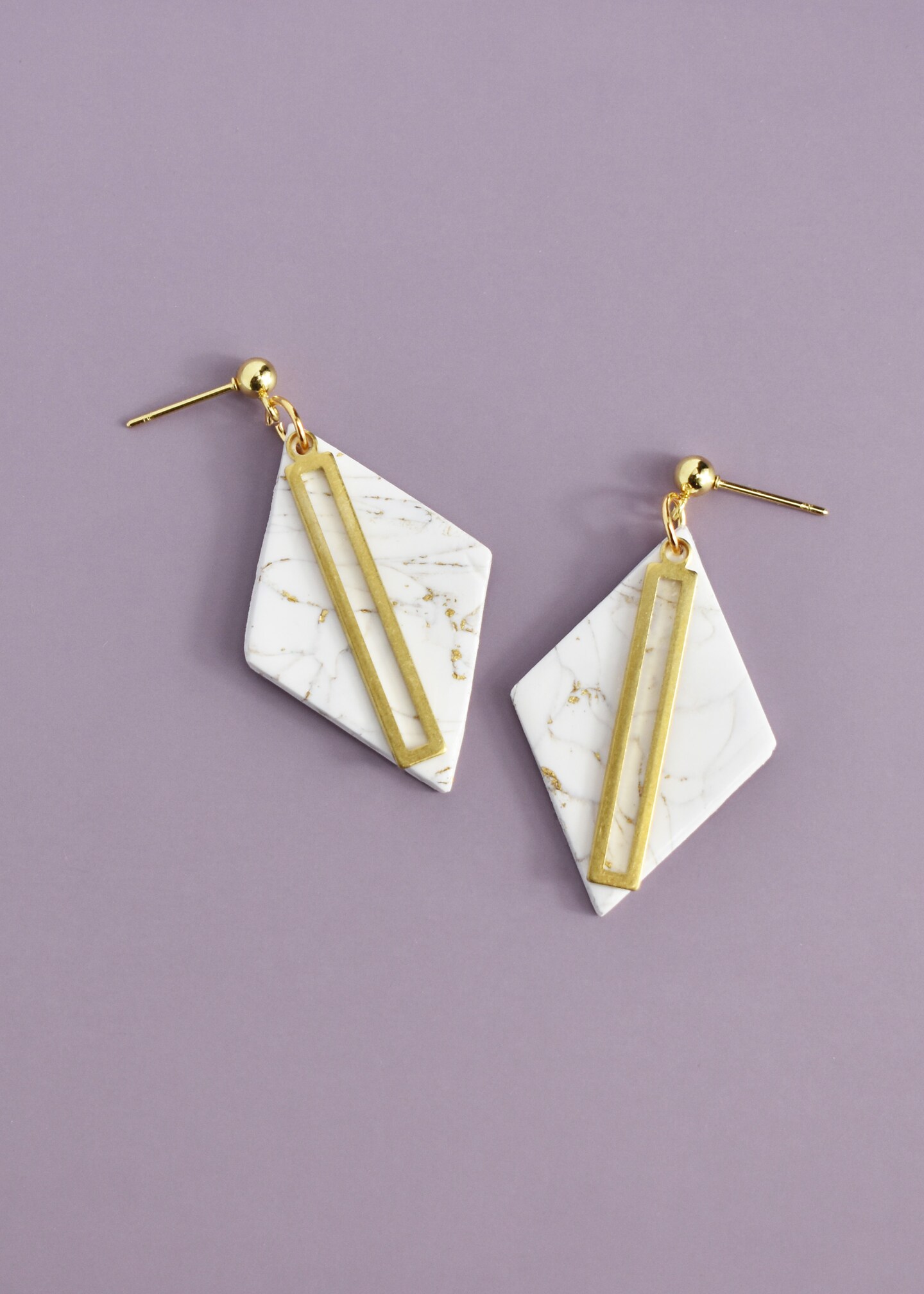 Marble Earrings, Statement Earrings, Modern Earrings, Teardrop, Dark G –  Studio Niani