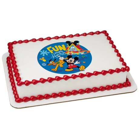 Disney Mickey Mouse Funhouse Fun Starts Here! Edible Cake Image PhotoCake