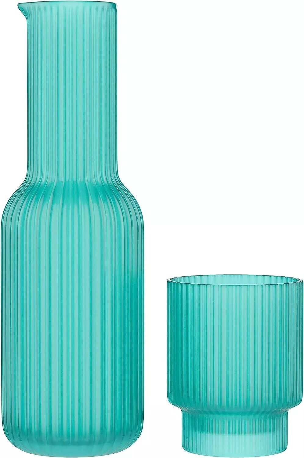 American Atelier Water Set Carafe with Tumbler Glass - Aqua Blue