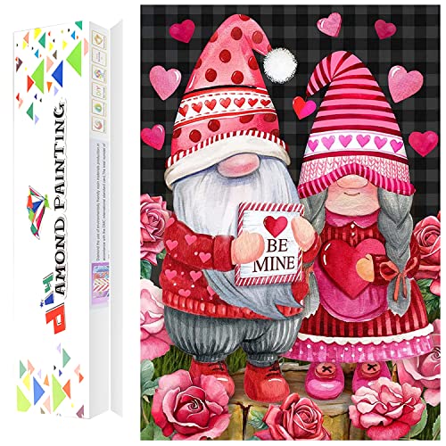 Diamond Art Gnome Love Heart DIY 5D Diamond Painting Kits for Adults and  Kids Pink Easter Valentines Diamond Dotz Full Drill Arts Craft by Number  Kits for Beginner Home Decoration 12x16 inch