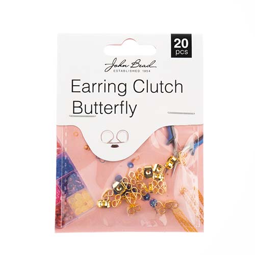 John Bead Must Have Findings 6x3mm Earring Clutch Butterfly, 20pcs