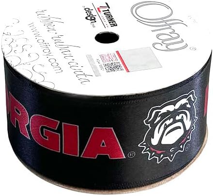 1.5&#x22; Georgia Ribbon, Licensed by Offray Ribbon - Officially Licensed (Red - 5 Yards (15 Feet))