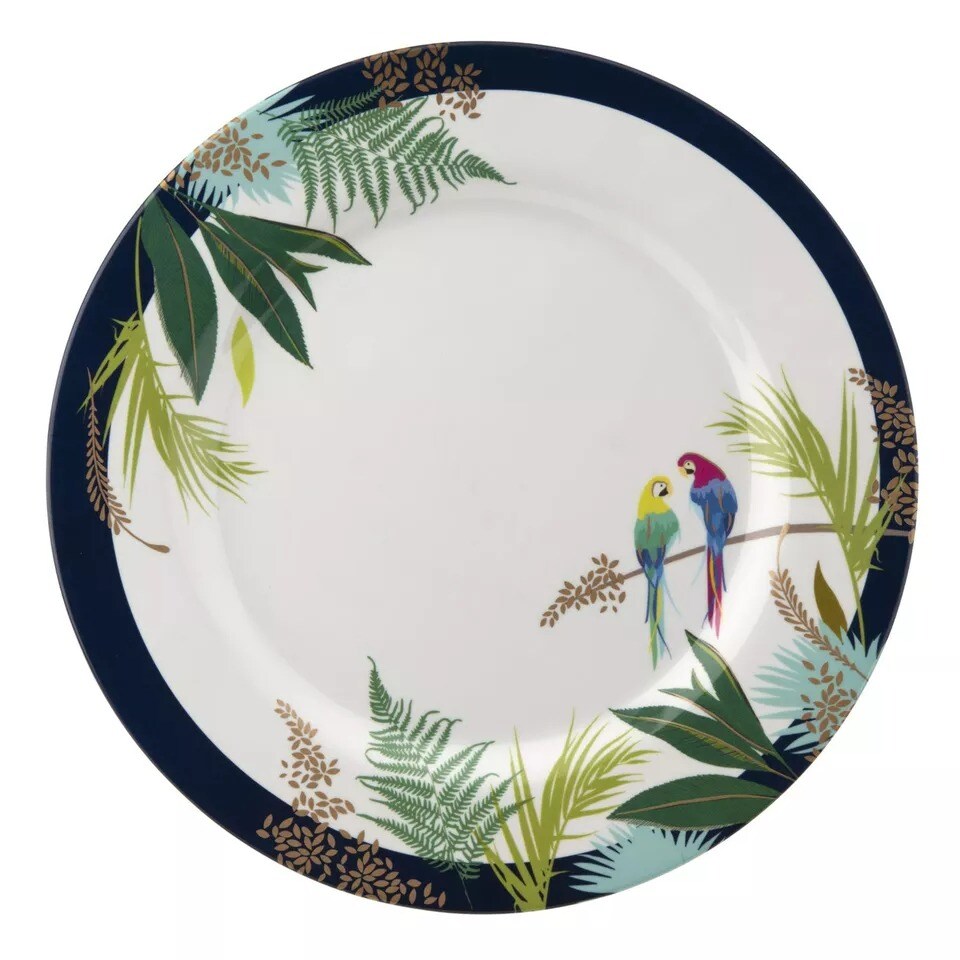 Portmeirion Sara Miller Parrot Melamine Dinner Plates - Set of 4