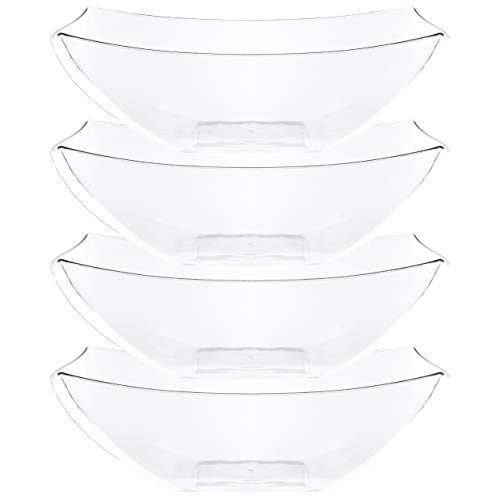 Plasticpro Disposable Ounce Square Serving Bowls Party Snack Or Salad Bowl Extra Large