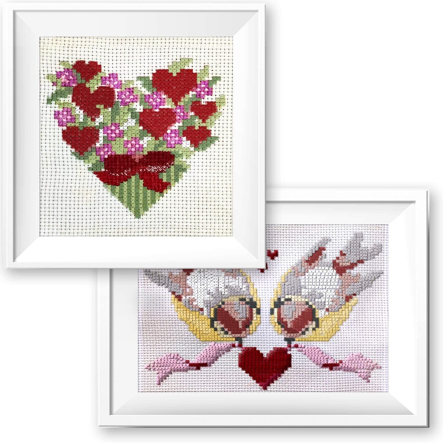 Needlepoint Kits For Adult Beginner Hearts and Birds Embroidery Starter Kit