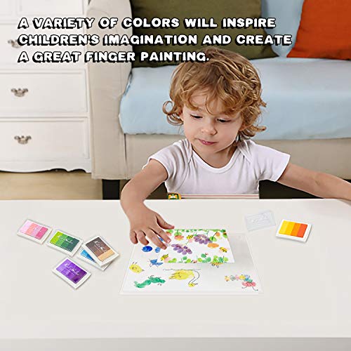 Craft Ink Pad, Set of 6 Washable DIY Stamp Ink Pads for Kids, 24 Colors