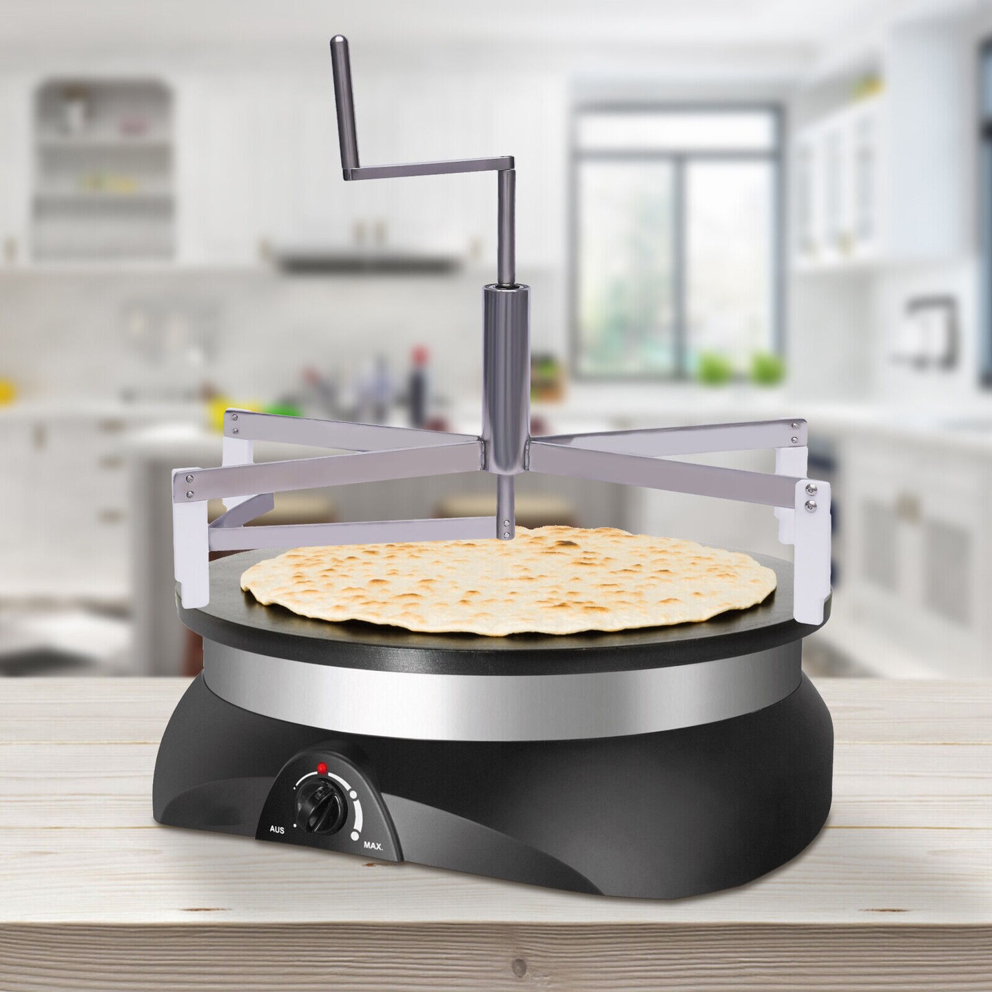 Kitcheniva Pancake Maker Crepe Machine Plate Batter Spreader Stainless Steel 40cm