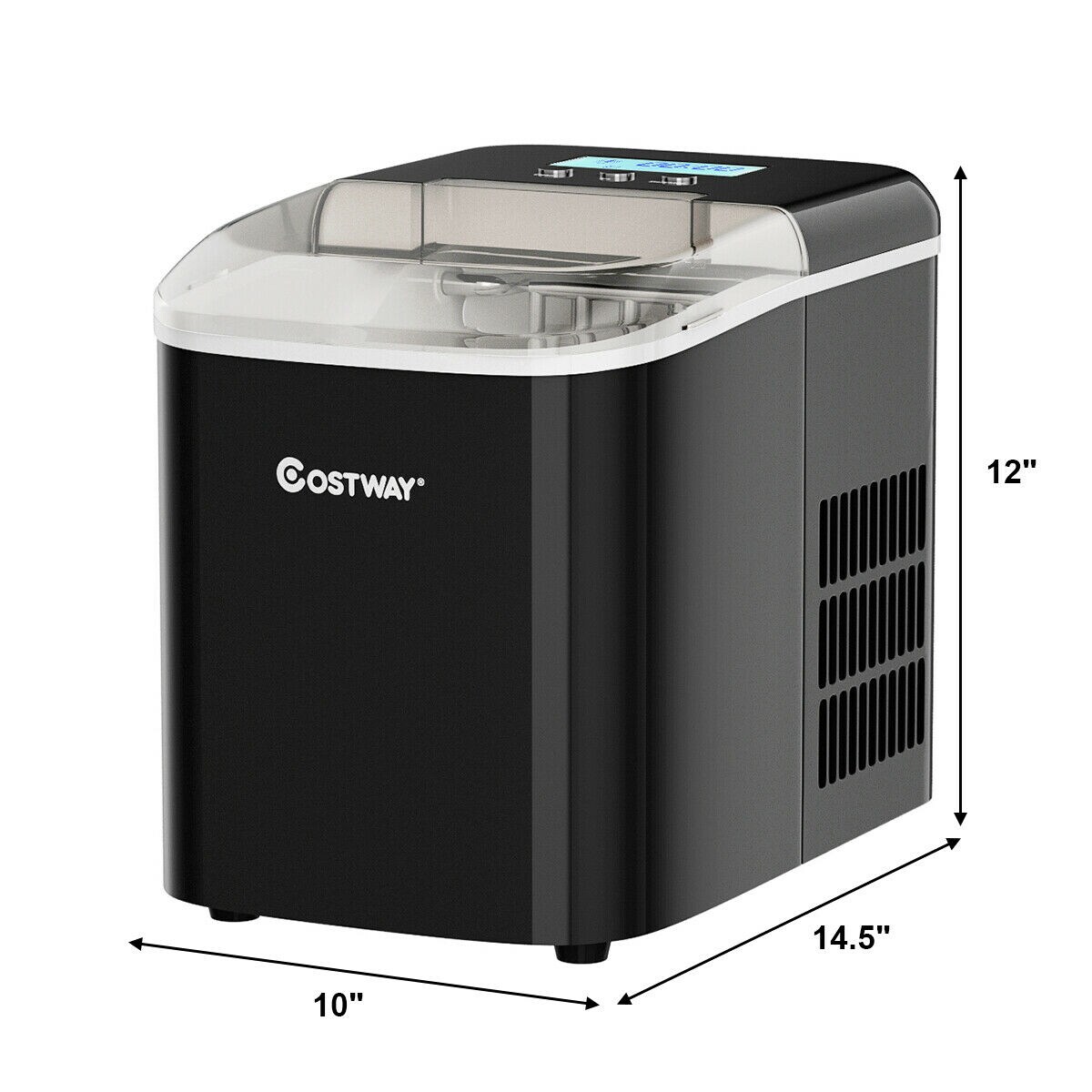 Countertop LCD Display Ice Maker with Ice Scoop