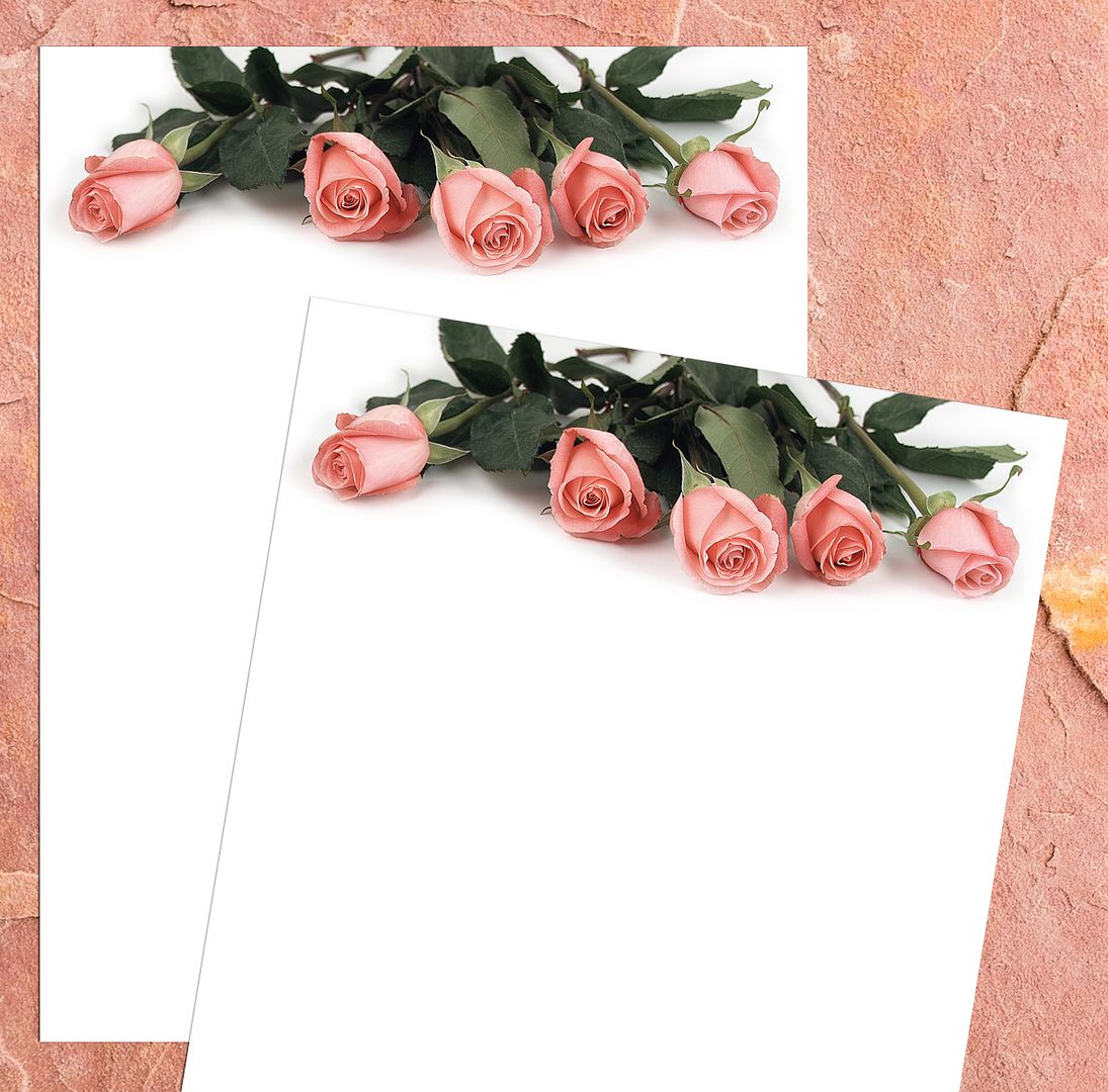 Great Papers! Pink Rose Petals Stationery Letterhead, Invitations and Announcements, Printer Friendly, 8.5&#x22;x11&#x22;, 80 Pack