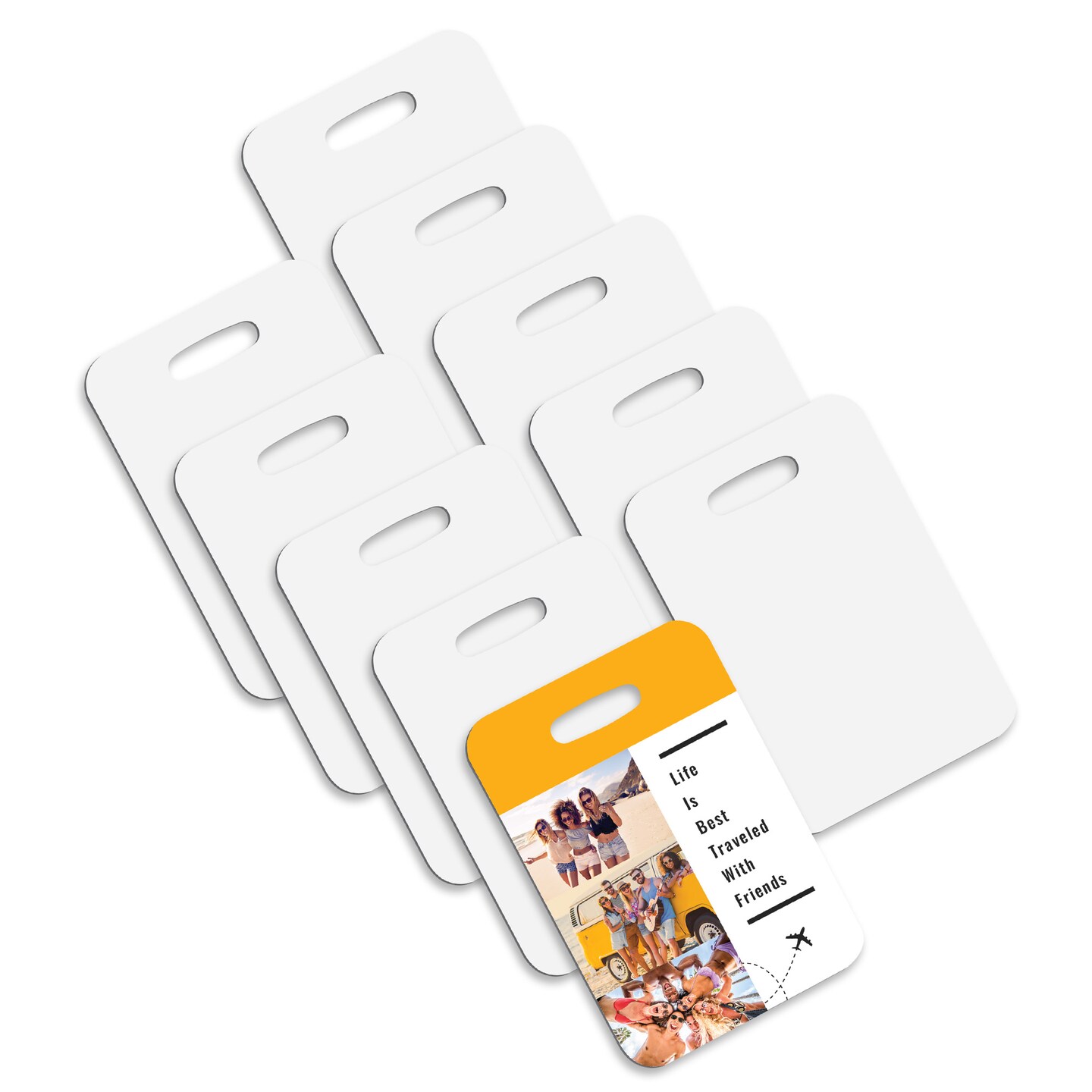 Unisub Sublimation Blank FRP Luggage Bag Tag, 2Sided with Slot 2.75 x