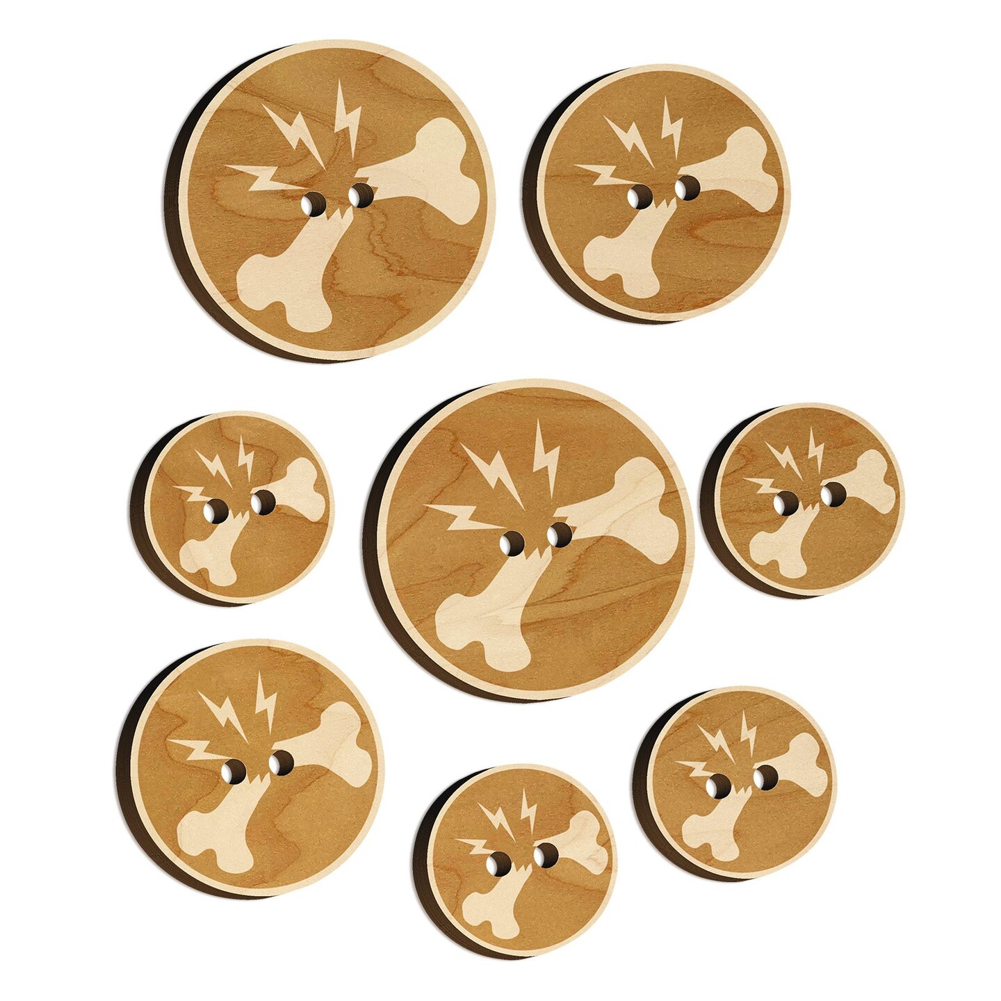 Broken Bone Injury Wood Buttons for Sewing Knitting Crochet DIY Craft