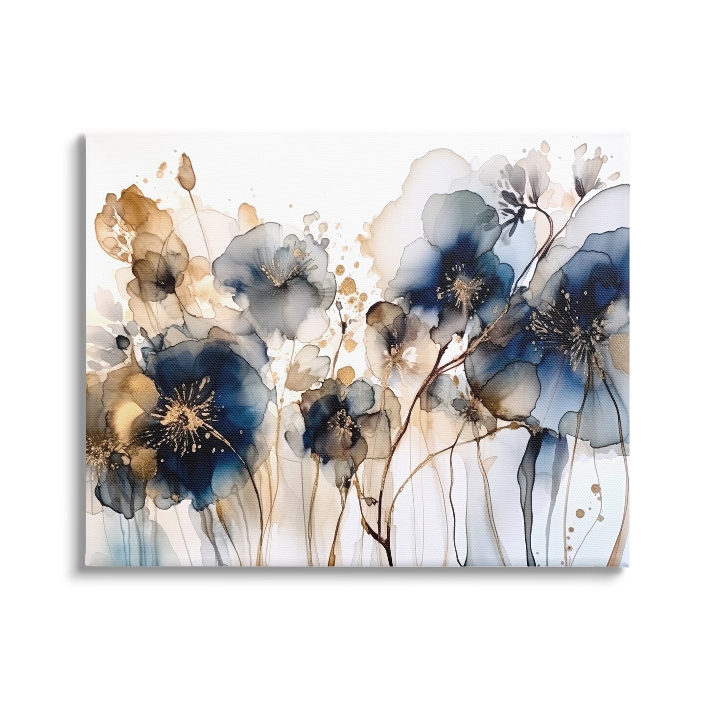 Stupell Industries Navy &#x26; Gold Abstraction Canvas Wall Art