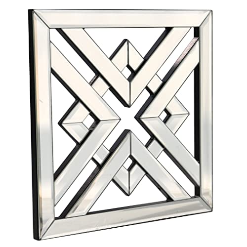 Decor Mirror Size 12x12 inches Square Mirrored Silver Wall Decorative Mirror with Beveled Edge Modern Fashionable Wall-Mounted Mirrors