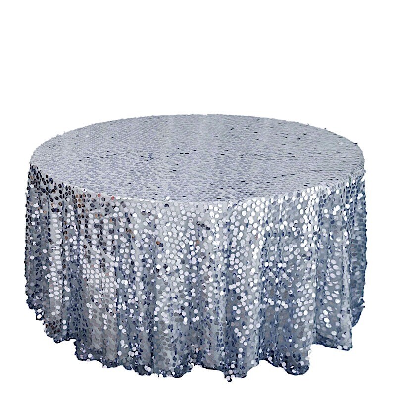 120&#x22; Large Payette Sequin Round Tablecloth