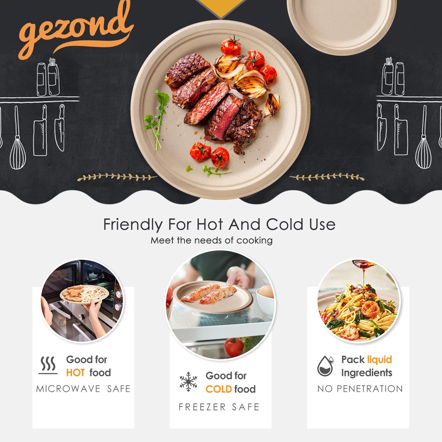 250 Pieces Disposable Paper Plates Set, Compostable Plate Sugarcane Utensils Eco Friendly Dinnerware Kit Includes 50 Biodegradable Plates, Forks, Knives and Spoons for Brithday Party Camping