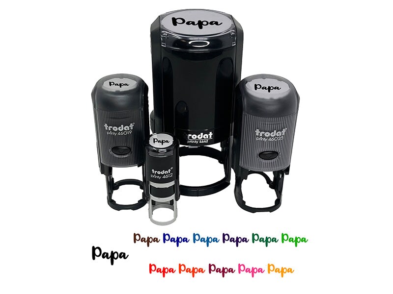 Papa Cursive Text Dad Father Self-Inking Rubber Stamp Ink Stamper for Stamping Crafting Planners