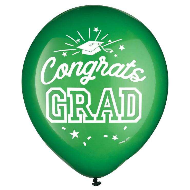 Grad 12" Latex Balloons - Green, 15ct 287434315486756865