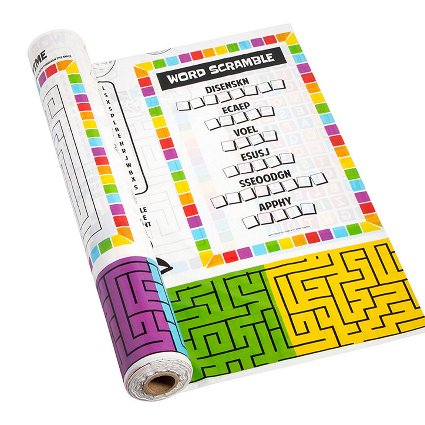 40&#x22; x 100 ft. Board Game VBS Activity Plastic Tablecloth Roll
