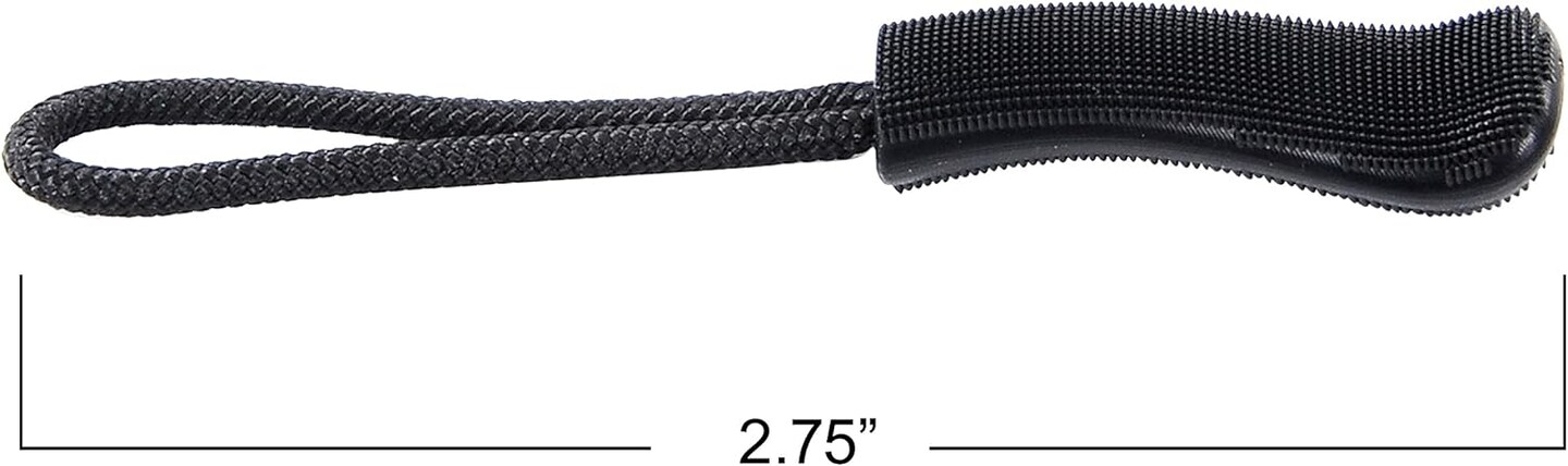 Zipper Pulls, Durable Zipper Pull Tab Replacement Zip Tab Tag Cord Extension Fixer Helper for Luggage, Jackets, Boots, Backpack, Purse, Handbags - Black, 12 Pcs