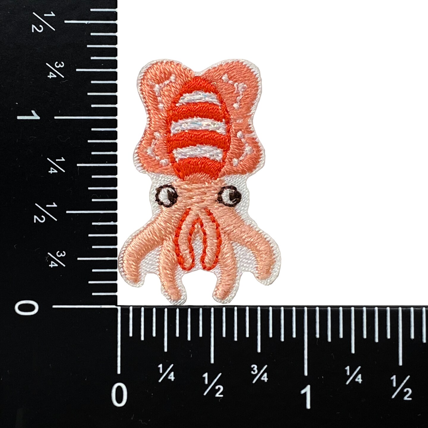 Pink Squid, Cephalopod, Ocean Animals, Embroidered, Iron on Patch
