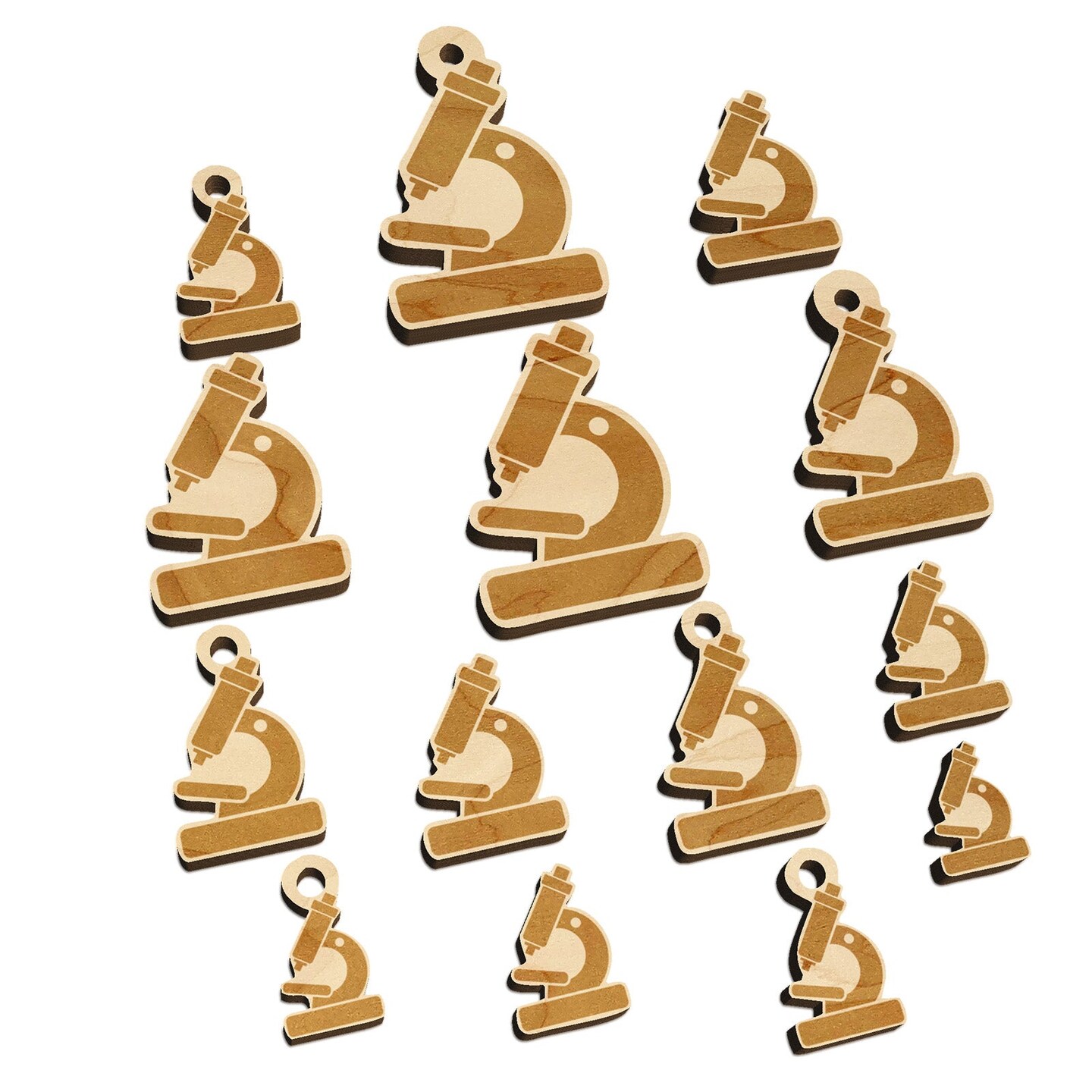 Microscope Biology Science Mini Wood Shape Charms Jewelry DIY Craft