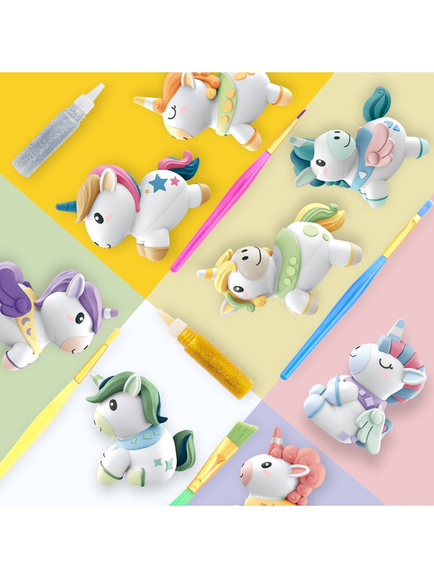 Unicorn Gift Toys for 3 4 5 6 7 8 Years Old Girls - Unicorn Arts and Crafts  Painting Kit Including 8 Cute Looking Unicorn Figures, DIY Creative Toy Gift  for Kids