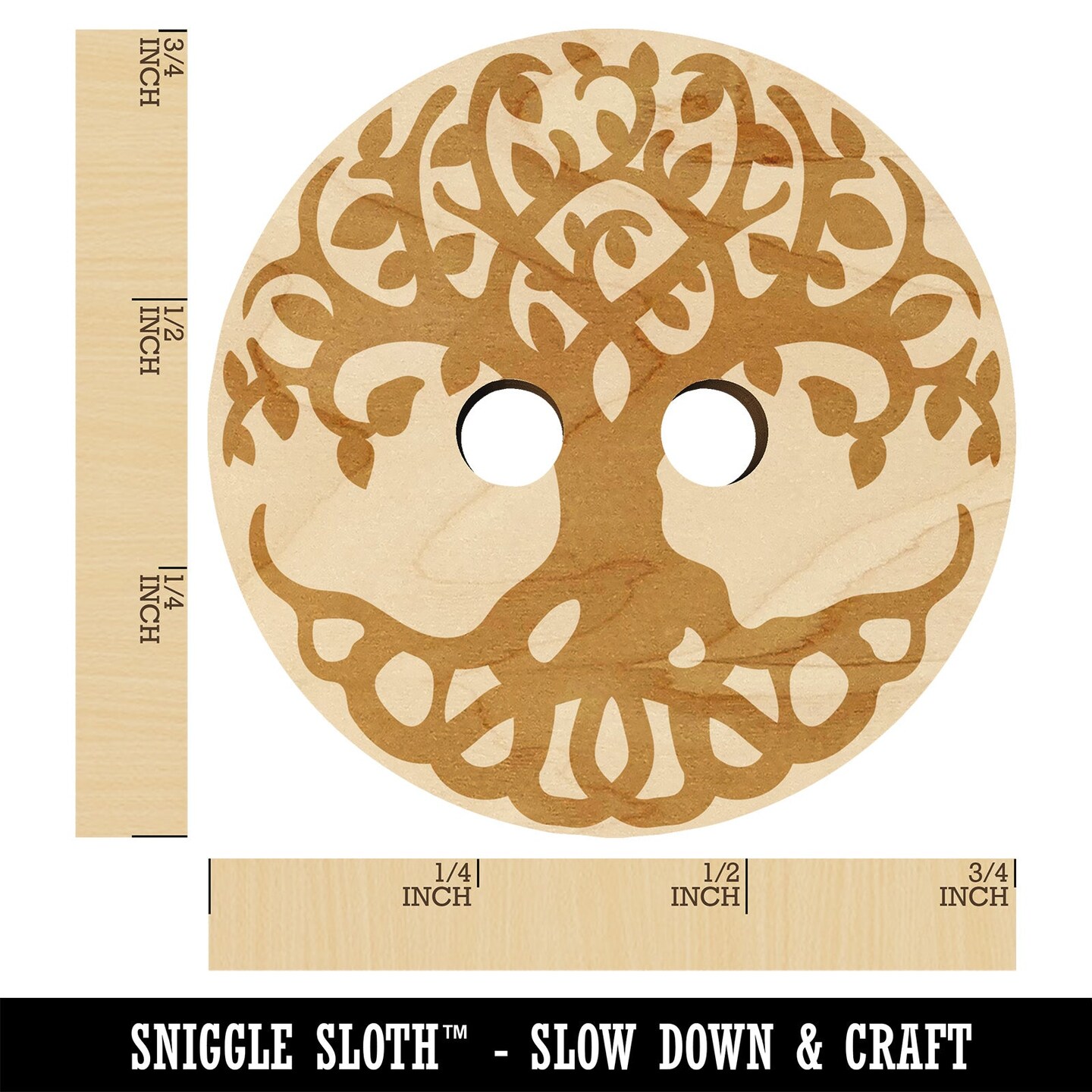 Tree of Life Wood Buttons for Sewing Knitting Crochet DIY Craft