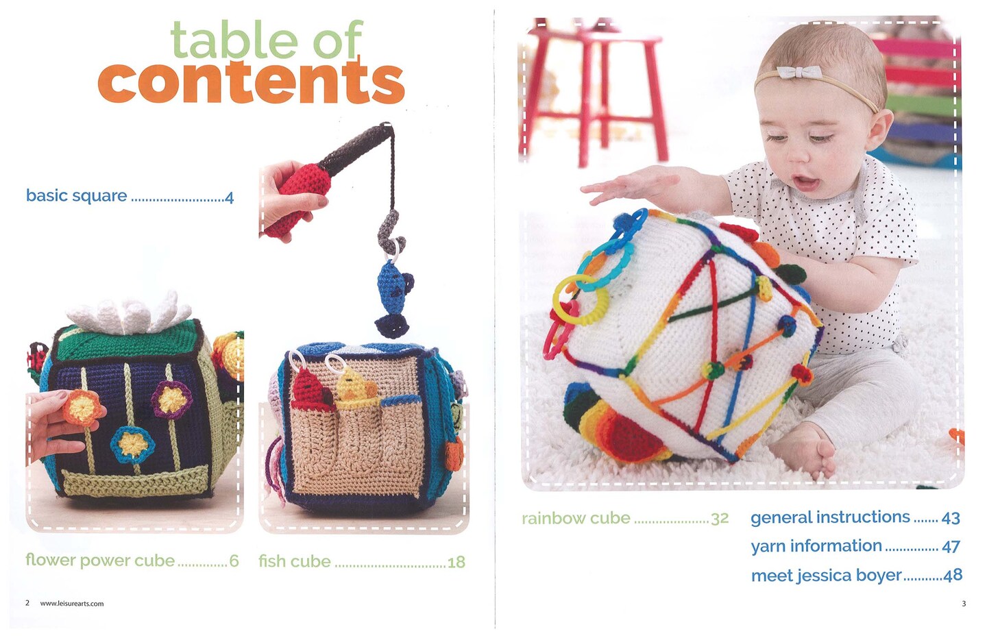 Leisure Arts Play and Learn Activity Cubes Crochet Book