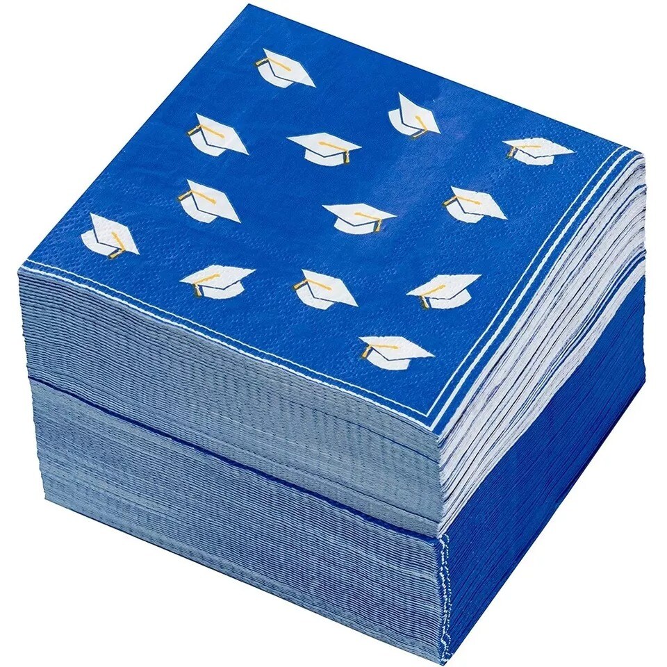 100 Pack Graduation Caps Cocktail Napkins