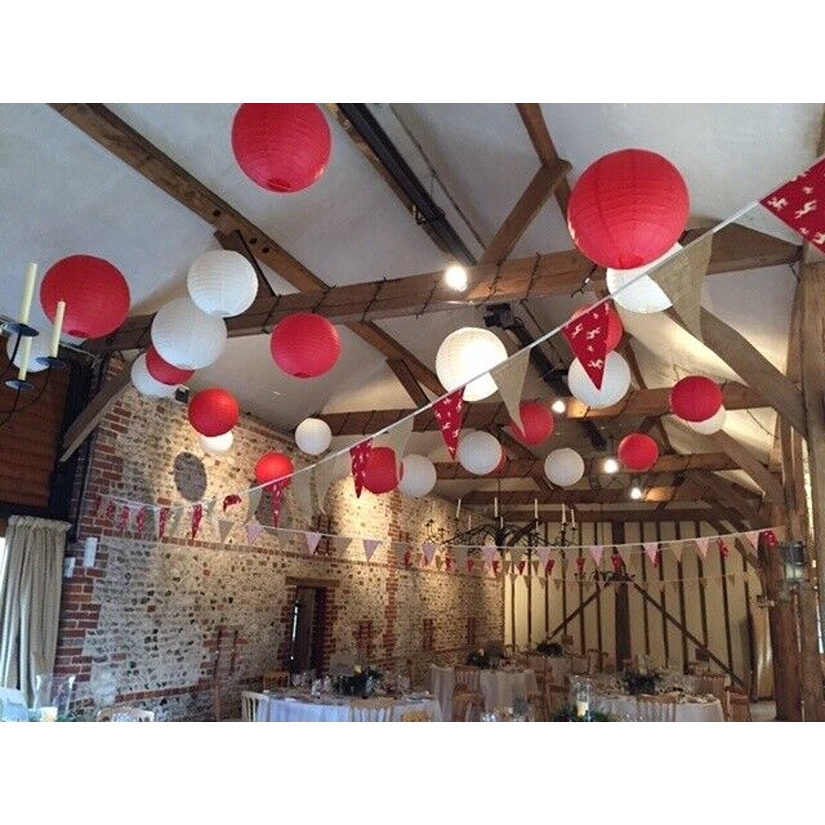 Round Valentines Day Paper Lantern 12 pcs