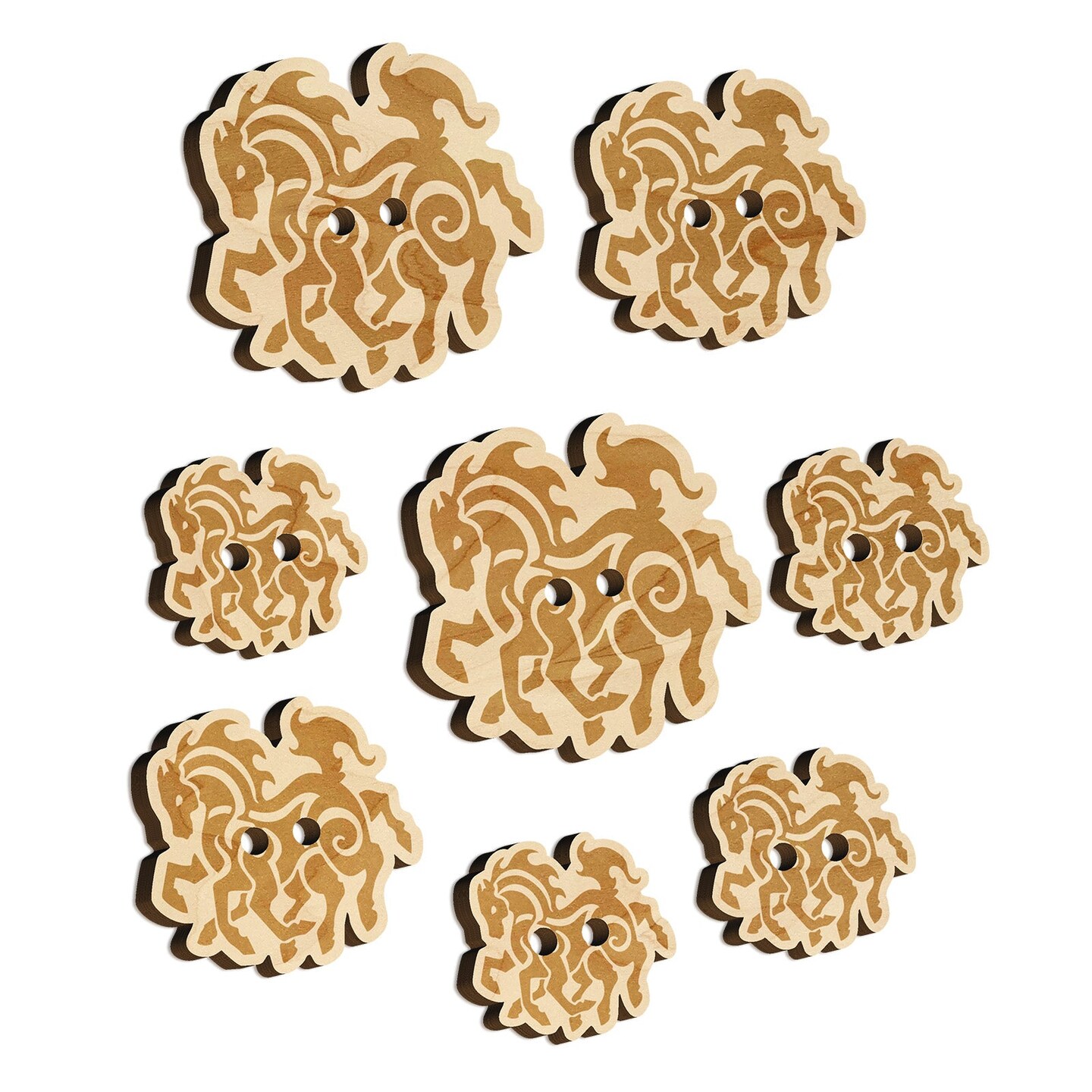Sleipnir Norse Mythology Eight Legged Horse Wood Buttons for Sewing Knitting Crochet DIY Craft