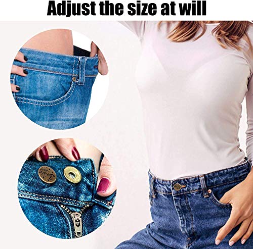 6PCS Perfect Fit Instant Button, Instant Buttons, Jean Replacement Buttons  Removable Button No Sew Buttons to Extend or Reduce an Inch to Any Pants  Waist in Seconds!