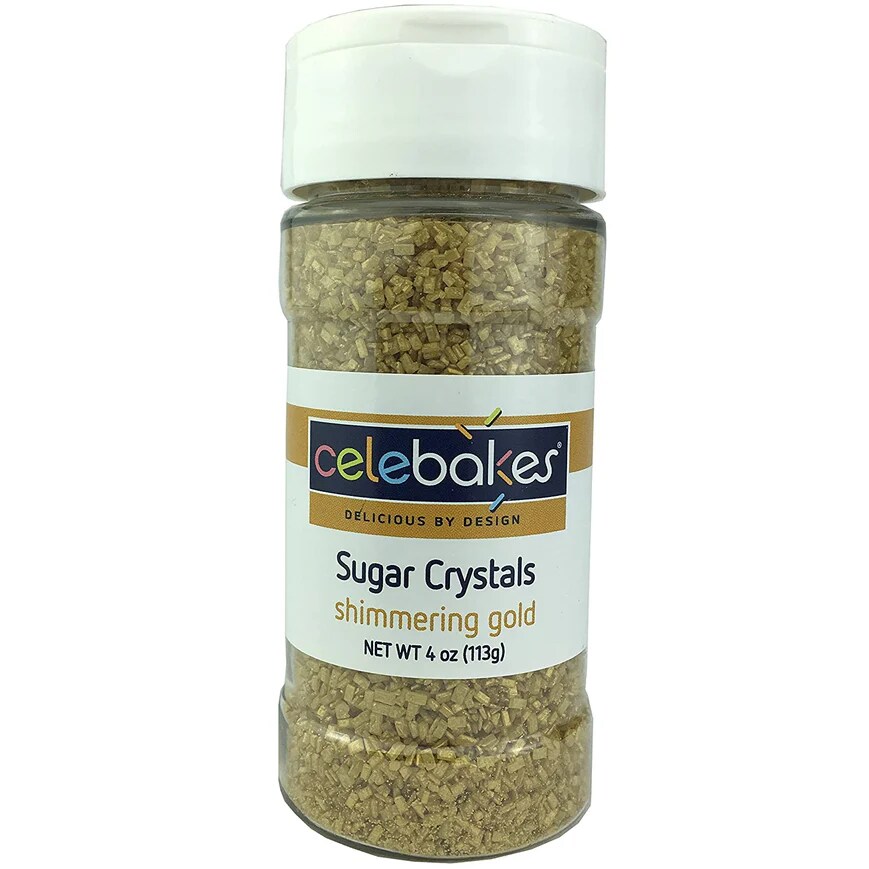 Celebakes Shimmering Gold Sugar Crystals, 4 oz.