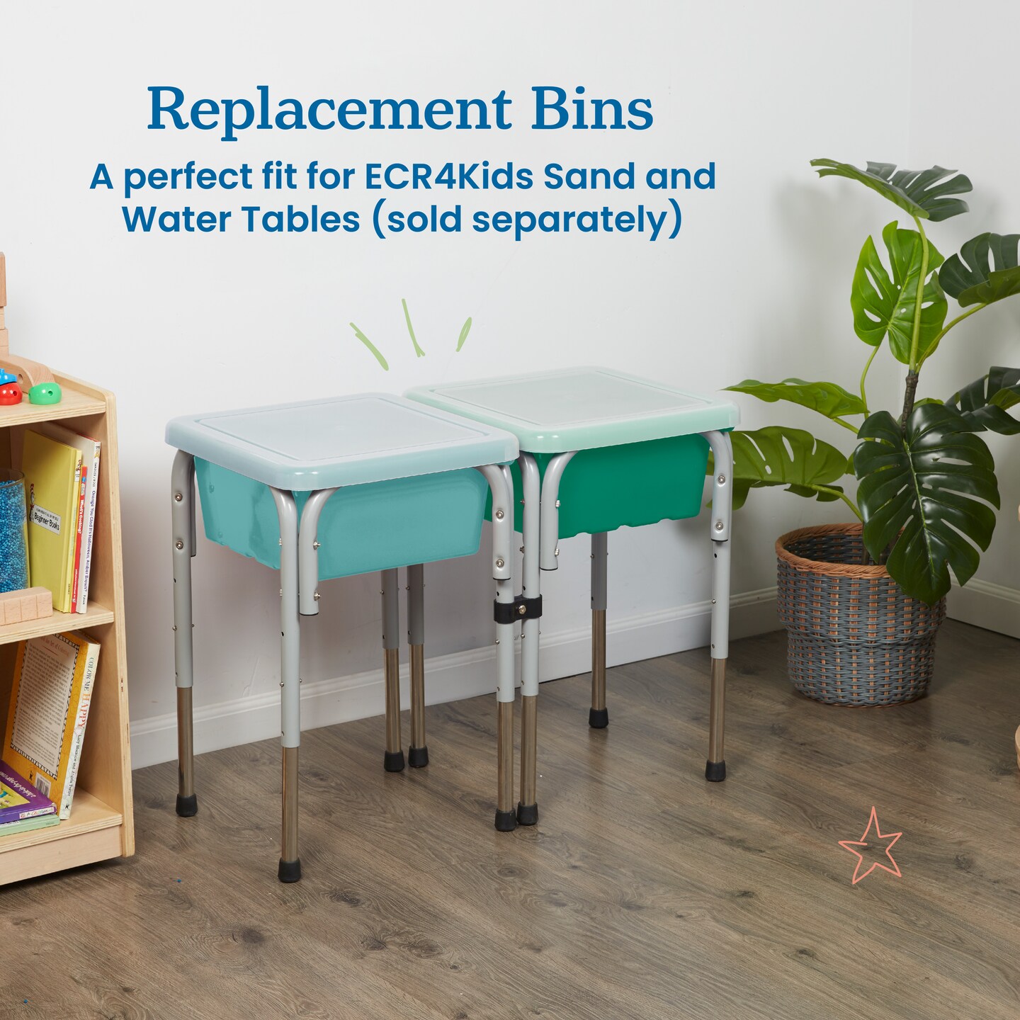 Square Bin with Lid, Storage Containers, 2-Pack