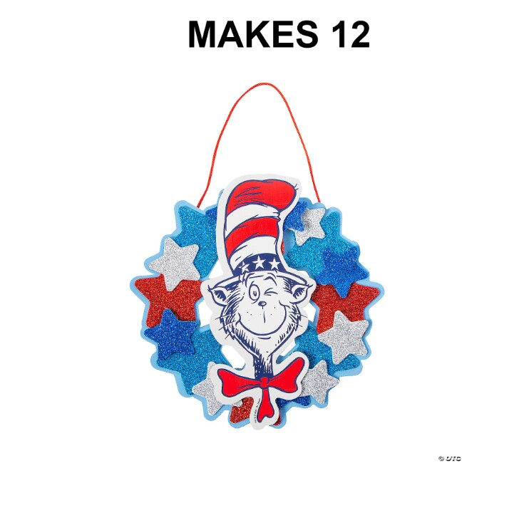 Dr. Seuss&#x2122; The Cat in the Hat&#x2122; Patriotic Wreath Craft Kit- Makes 12