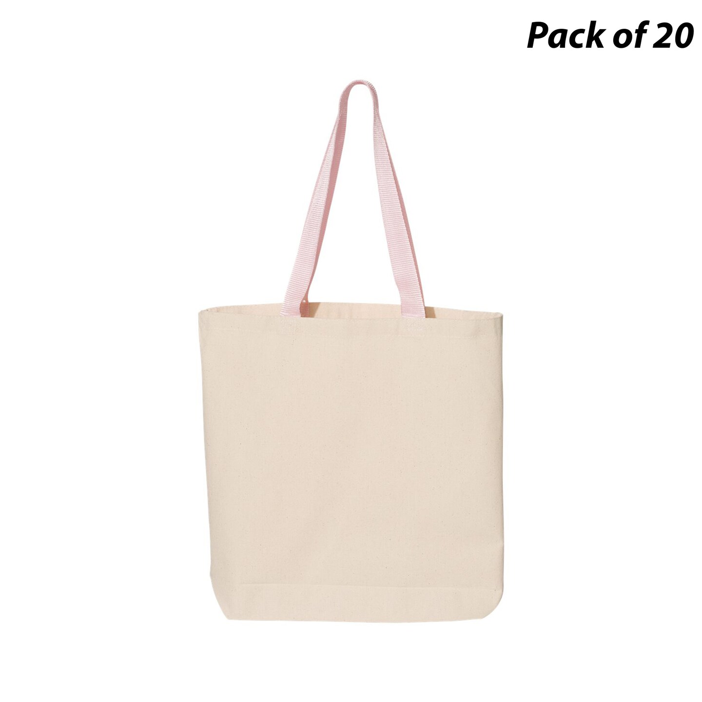 Q-Tees&#xAE; 11L Canvas Tote with Contrast-Color Handles