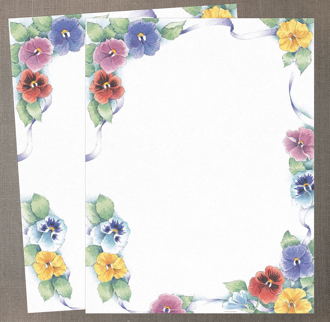 Great Papers! Pretty Pansies Stationery Letterhead, Invitations and Announcements, Printer Friendly, 8.5"x11", 80 Pack